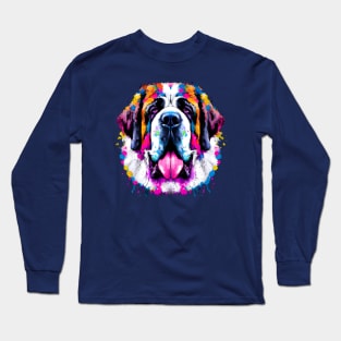 Saint Bernard Bernhardiner Watercolor Long Sleeve T-Shirt